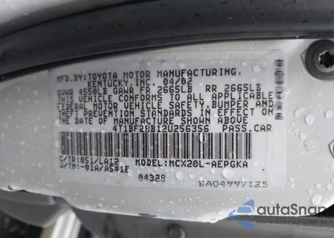 2002 Toyota Avalon Xls from USA, damaged, VIN 4T1BF28B12U256356